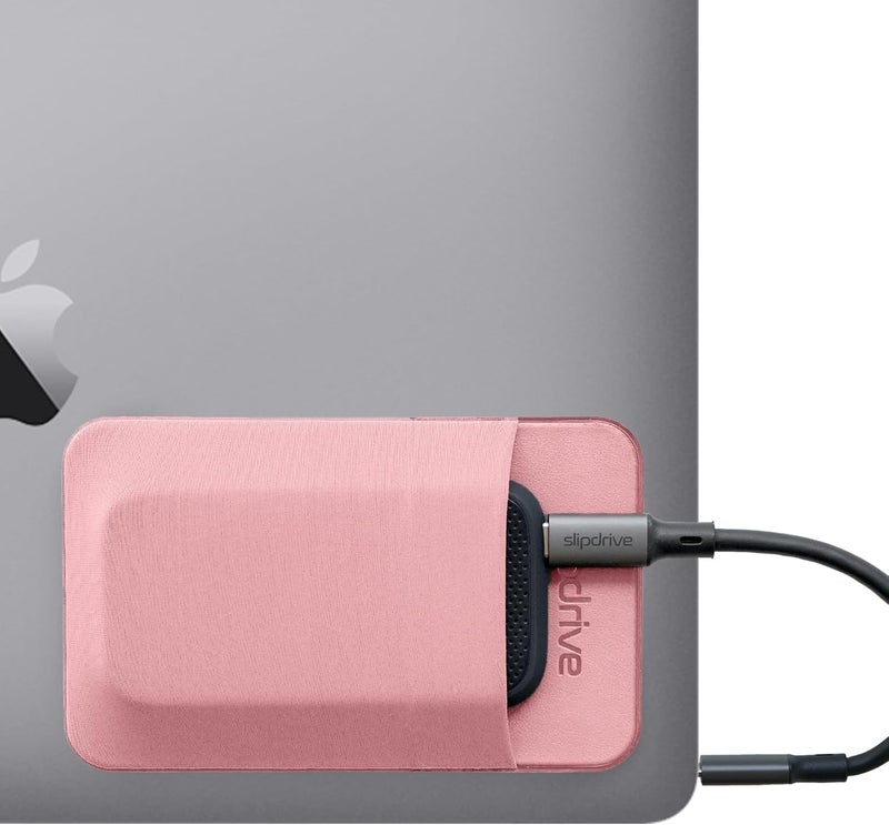 Slipdrive حافظة قرص صلب محمولة للكمبيوتر المحمول - قرص صلب SSD - لاصق قابل لإعادة الاستخدام - 5 بوصة × 3.2 بوصة - حقيبة حمل خارجية للقرص الصلب - حقيبة سفر (صغيرة، وردية) - Image 1
